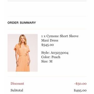 Peace Ramy Brook Cymone Short Sleeve Maxi Dress